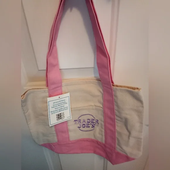 Set of 4 Trader Joe's Mini Pastel Canvas Totes - Picture 6 of 9